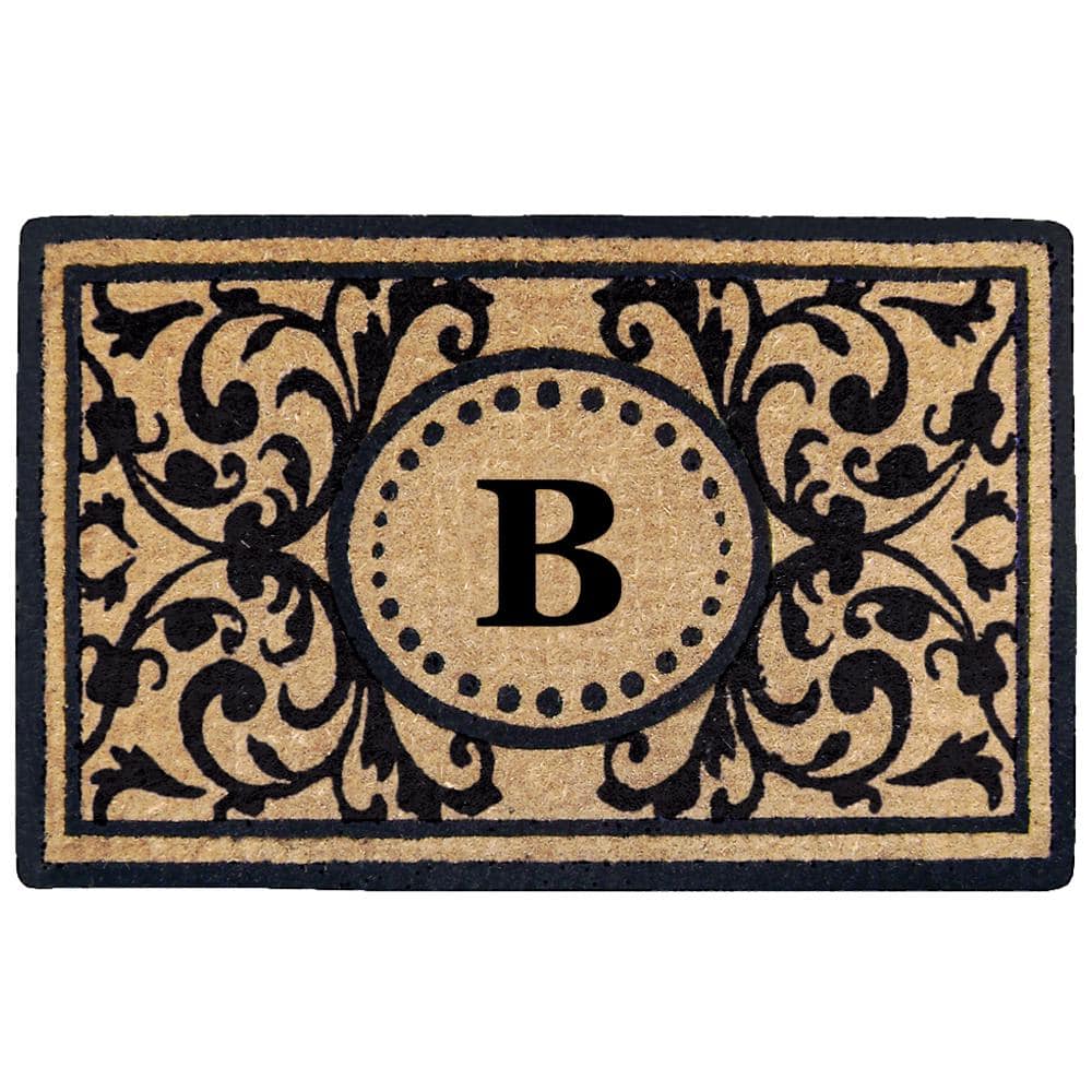 Heavy Duty Black 18 in. x  30 in. Coir Heritage Monogrammed B Indoor Outdoor Door Mat price history on PriceWatchPro