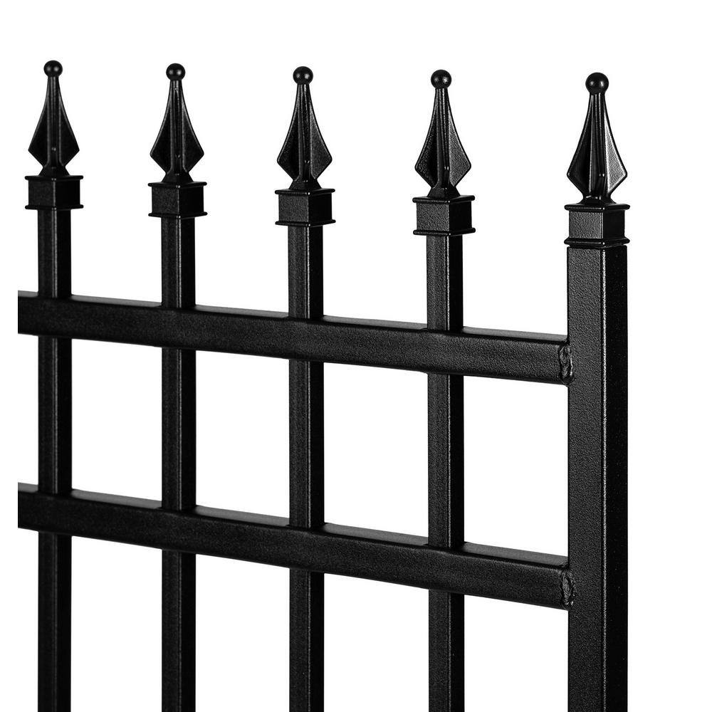 Black Iron Security Gate with Pointed Pickets, 46" x 33"