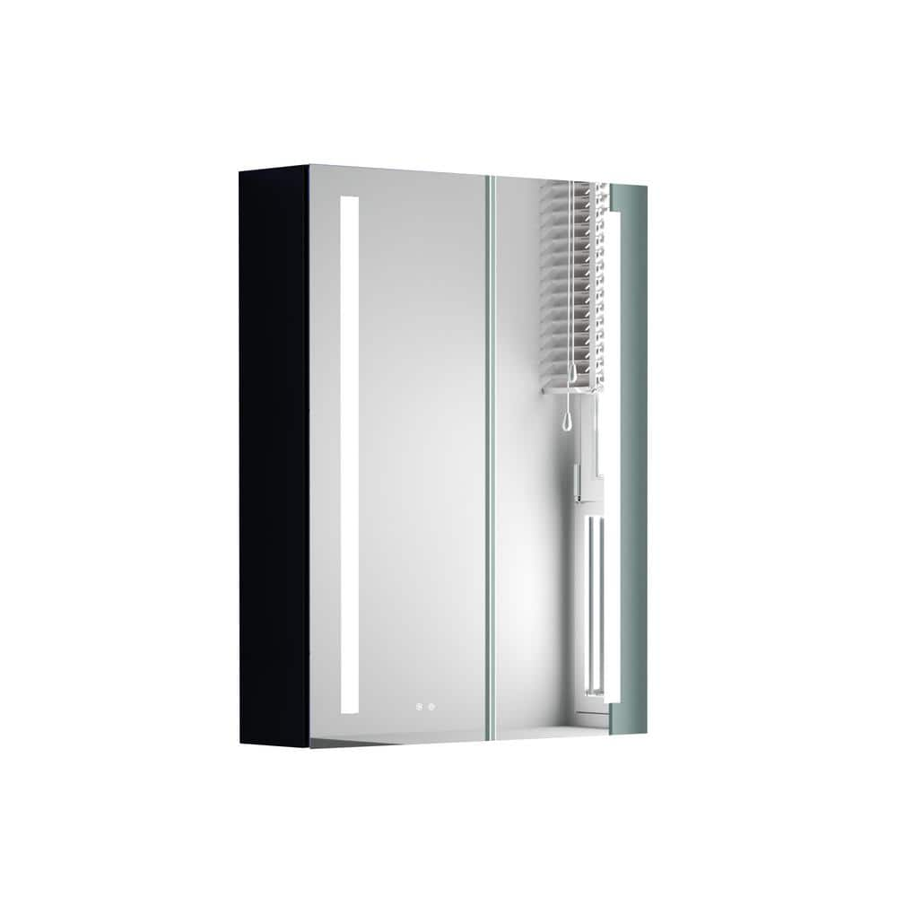 20 in. W x 26 in. H LED Rectangular Aluminum Medicine Cabinet with Mirror, Temperature Adjustable, Memory Touch Switch