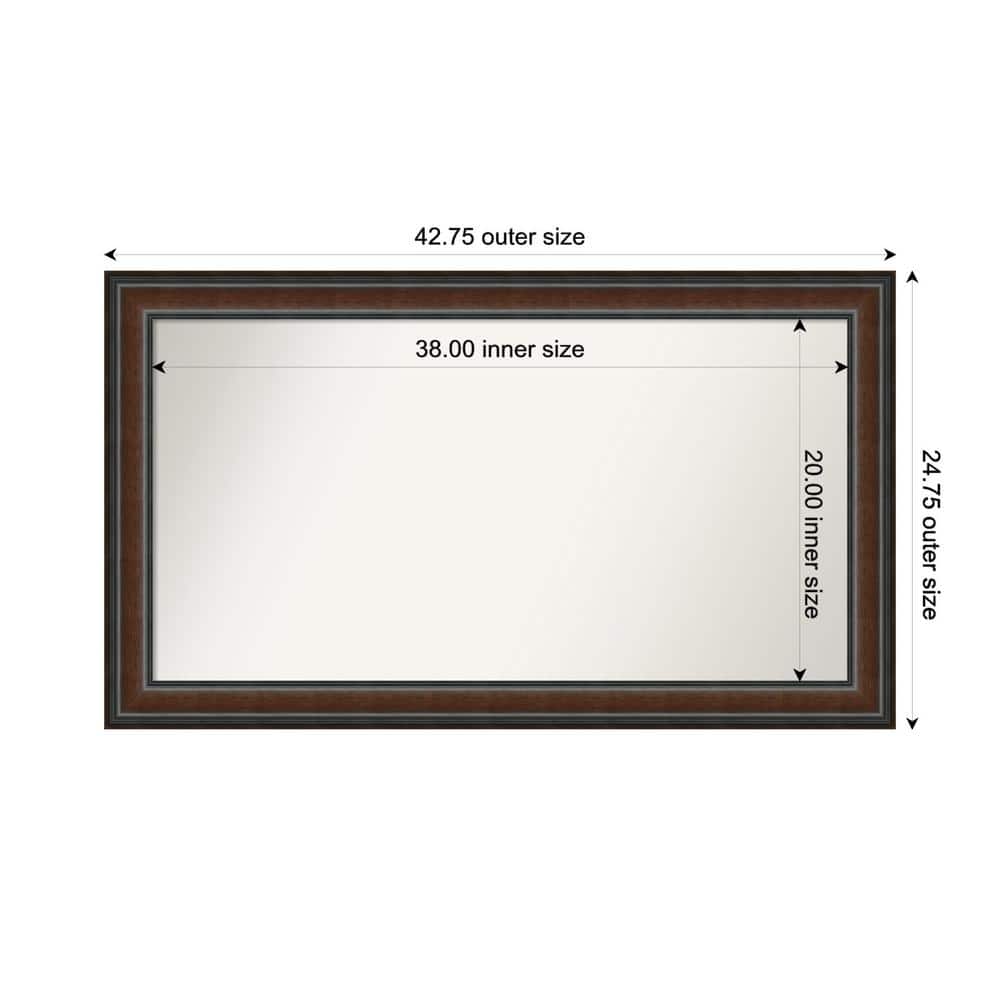 Cyprus Walnut 42.75 in. x 24.75 in. Custom Non-Beveled Wood Framed Bathroom Vantiy Wall Mirror price history on PriceWatchPro