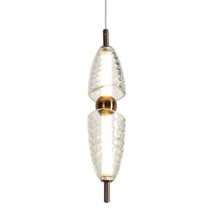 Penstemon 12-Watt 1-Light Plating Brass Integrated LED Pendant Light with Resin Decoration