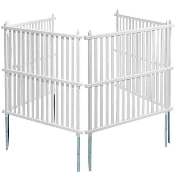 ATENGNES 48 in. Outdoor Vinyl Privacy Screen Fence Panels, Air Conditioner Fence Kit Strip Panels (2 Panels)