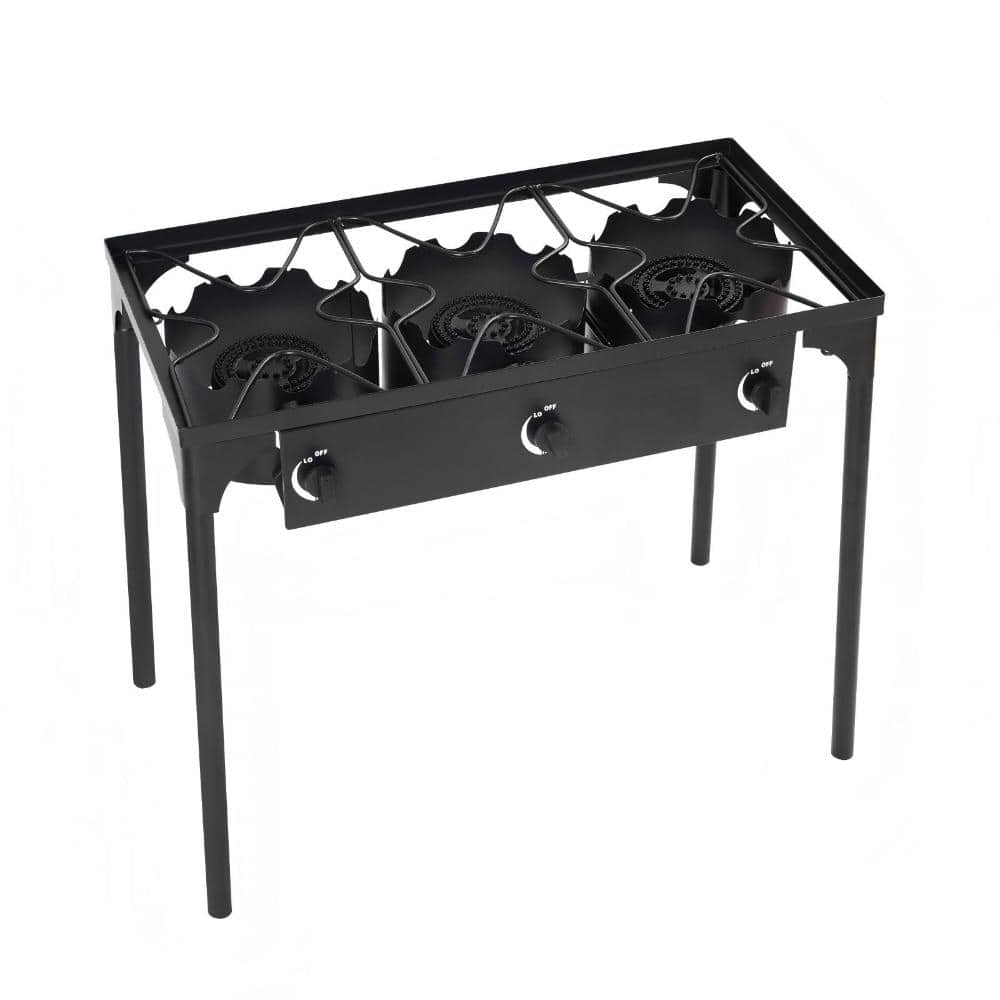 225,000 BTU Cast Iron Triple-Burner Propane Camp Stove with Detachable Legs, Black price history on PriceWatchPro