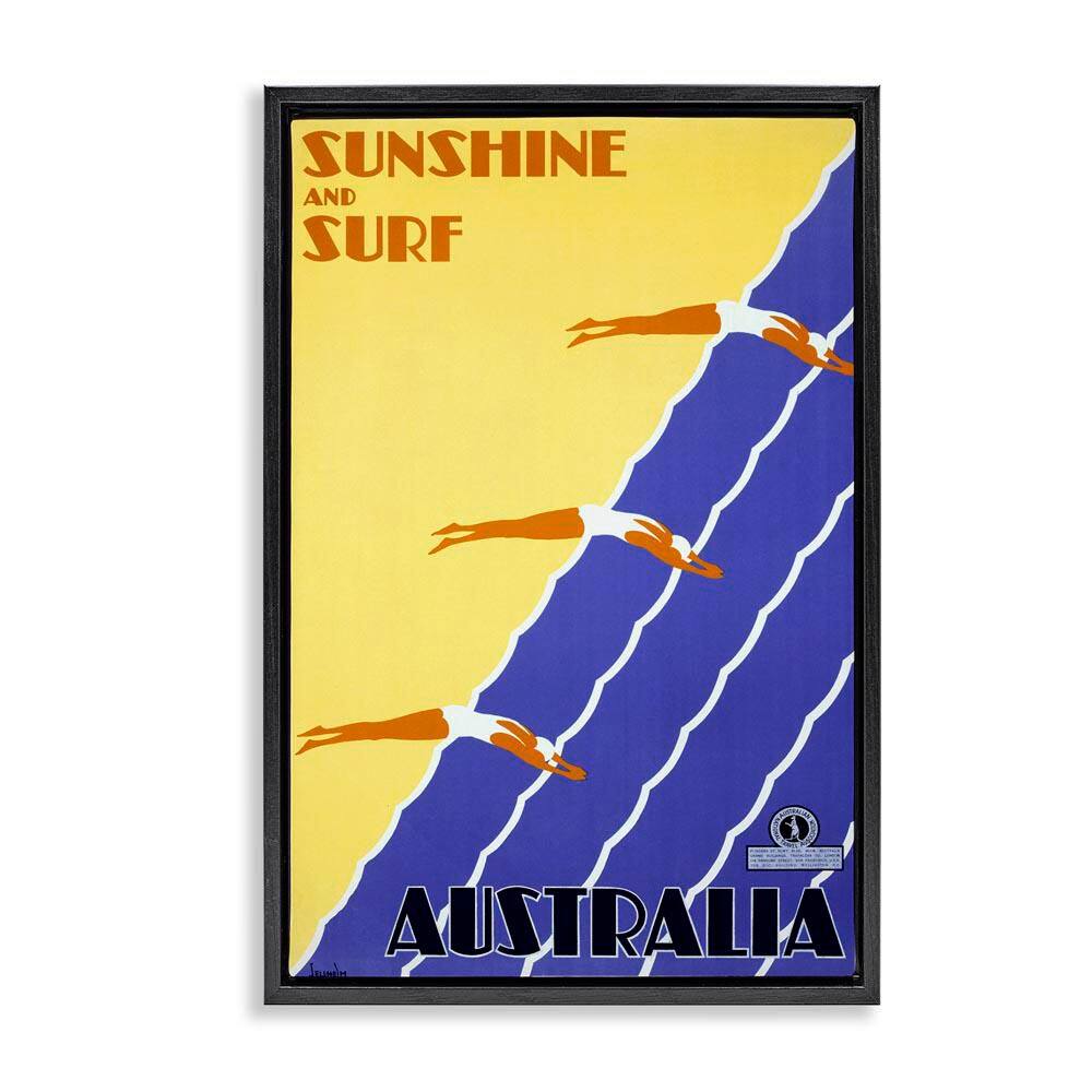 Sunshine and Surf Australia by Marcus Jules Black Floater Frame People Graphic Art Print 31 in. x 21 in. price history on PriceWatchPro