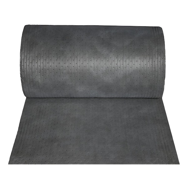 Wellco 15 in. x 1800 in. x 0.1 in. Gray Light Weight Industrial Oil Absorbent Mat Polypropylene Garage Flooring