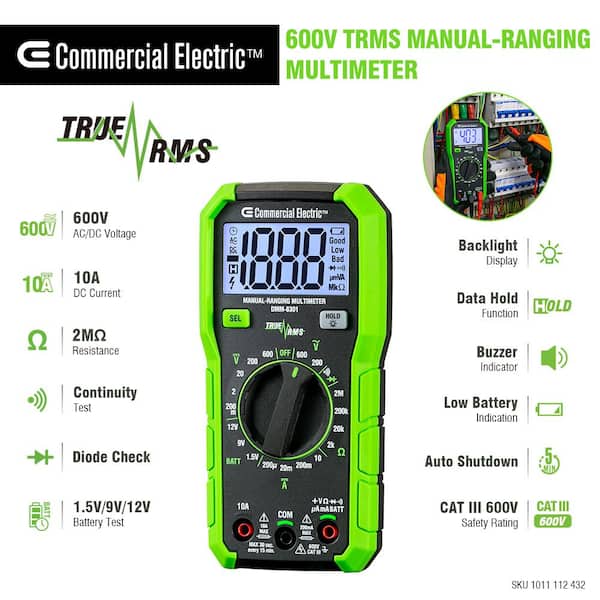 Multimeter General Continuity And Diode Tester General Tools DMM20 Digital Multimeter - 7 ...