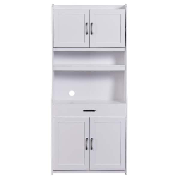 White One-body Style Pantry Cabinet Kitchen Living Room Dining Room ...