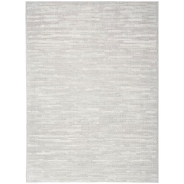 Nourison Casual Light Grey 4 ft. x 6 ft. Abstract Contemporary Area Rug