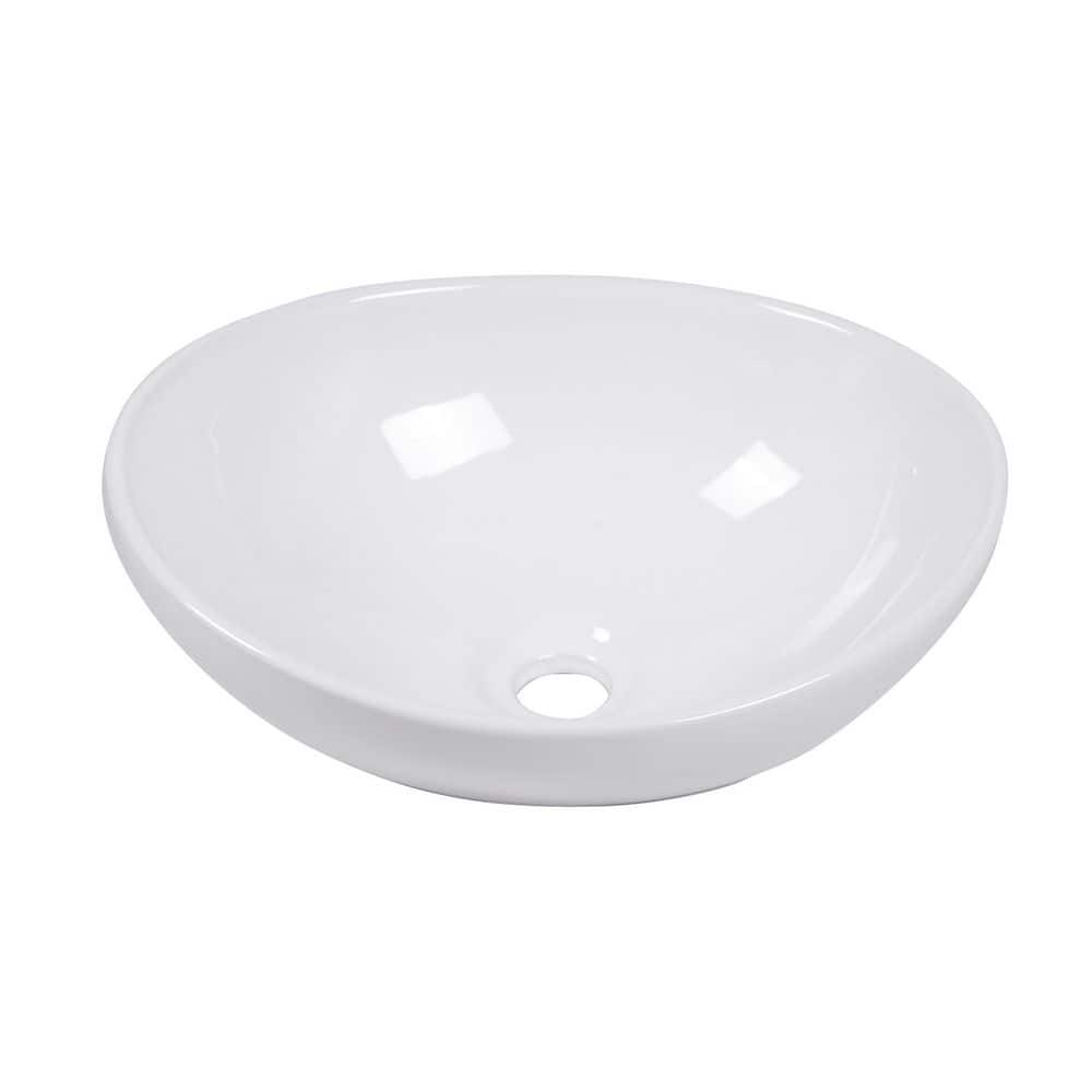 16 in. x 13 in. Vessel Oval Ceramic Bathroom Sink in White price history on PriceWatchPro