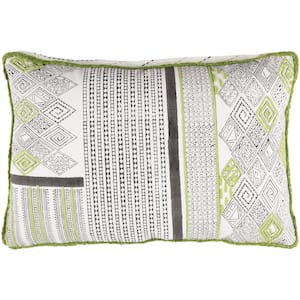 Poynter Green Graphic Polyester 19 in. x 19 in. Throw Pillow