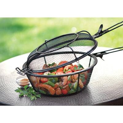 Chef's Jumbo Outdoor Grill Basket with Removable Handles Non-Stick