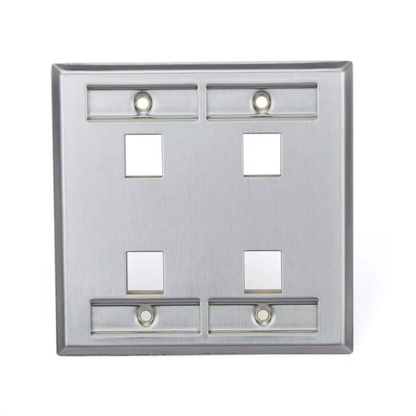 Leviton Stainless Look 2-Gang Audio/Video Wall Plate (1-Pack)