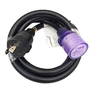 6 ft. 10/3 30 Amp 250-Volt Locking 3-Prong Indoor/Outdoor NEMA L6-30 Extension Cord with Lighted End, Black, UL Listed