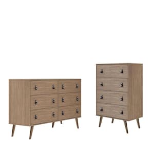 Amber Nature 6 Drawer Double Wide Dresser and 4 Drawer Tall Dresser (Set of 2)