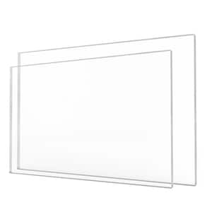 Plexiglass 8 in. W x 12 in. L Clear Rectangular Acrylic Sheet 1/8 in. Thick Flat Edge Rust Scratch Resistant (Pack of 2)