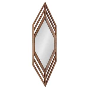 Vayga Diamond 42 in. H x 14 in. W Modern Irregular Framed Natural Wall Mirror