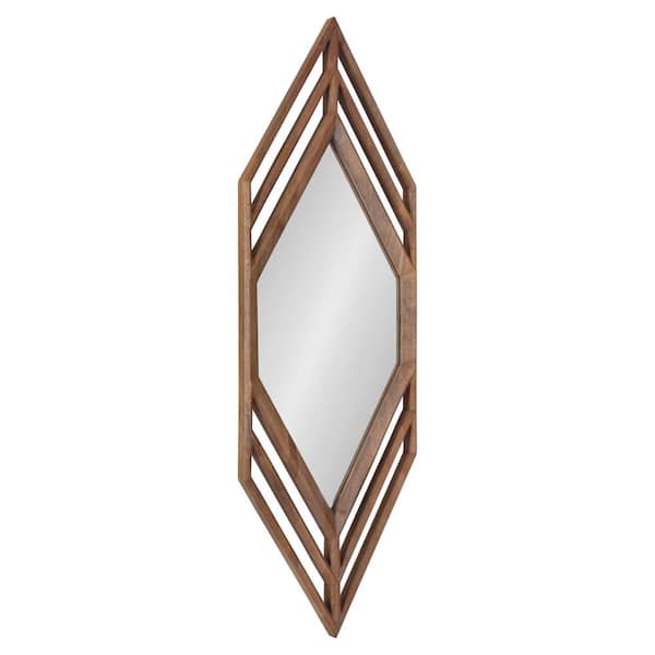 Kate and Laurel Vayga Diamond 42 in. H x 14 in. W Modern Irregular Framed Natural Wall Mirror