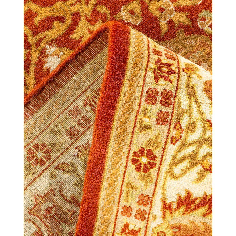 Elegant Hand-Knotted Oriental Wool Rug 8' x 10' in Orange