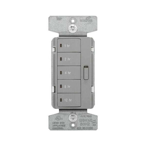 Eaton 1800-Watt 15 Amp 5-Button Hour Timer with Off Single-Pole, Grey