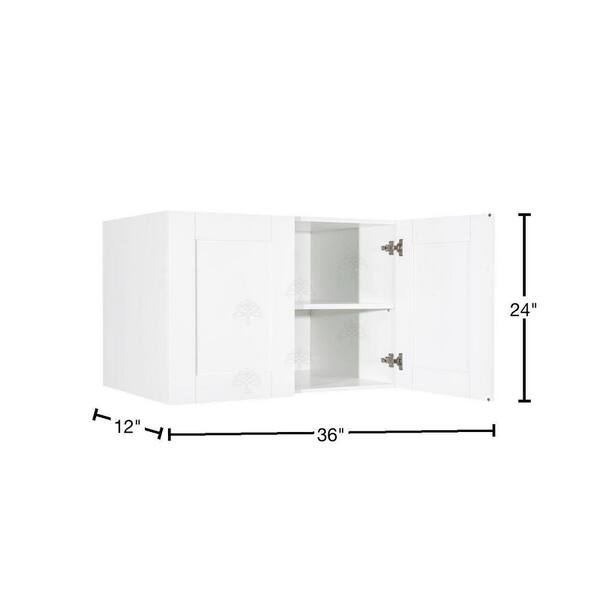 LIFEART CABINETRY Anchester Assembled 36 in. x 24 in. x 12 in. Wall Cabinet with 2-Doors 1-Shelf in White