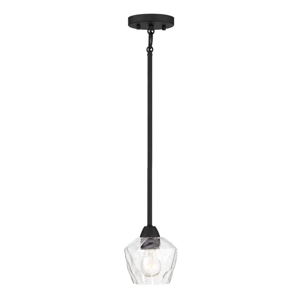Camrin Coal Finish Mini Pendant with Clear Glass Shade