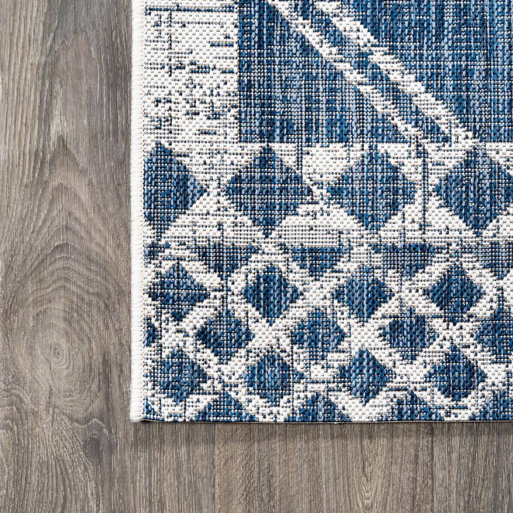 Marokko Diamond Tribal Medallion 3x5 Blue/Ivory Synthetic Rug