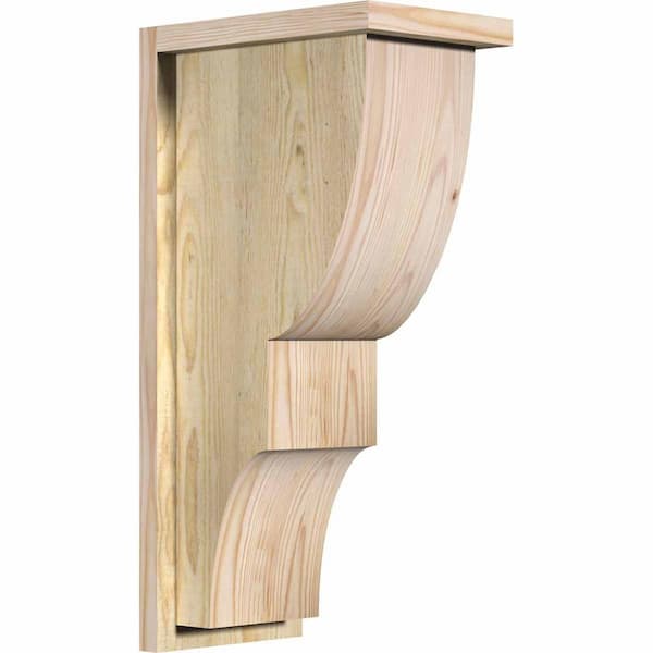 Ekena Millwork 8 in. x 12 in. x 24 in. Douglas Fir Ridgewood Rough Sawn Corbel with Backplate