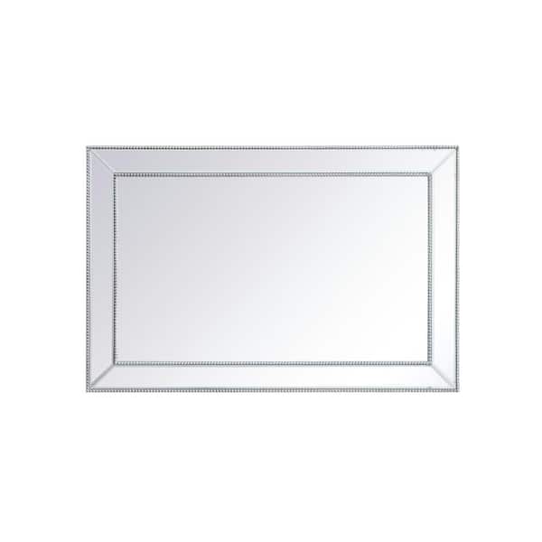 Unbranded Timeless Home 48 in. W x 32 in. H Contemporary Frameless Rectangle Antique Silver Mirror