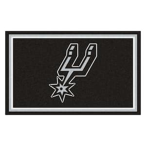 NBA - San Antonio Spurs Black 4 ft. x 6 ft. Area Rug