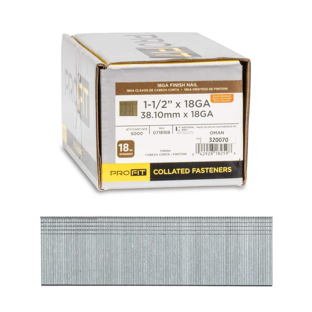 1-1/2 in. x 18GA Straight Electrogalvanized Collated Brad Nails (5000-Per Box) price history on PriceWatchPro