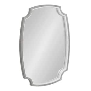 Orianne 32 in. x 21 in. Classic Scalloped Framed White Wall Accent Mirror