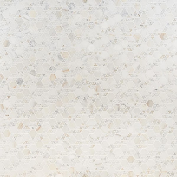 Ivy Hill Tile Koror Calacatta 11.73 in. x 12 in. Matte Marble Floor and Wall Mosaic Tile (0.97 sq. ft./Sheet)