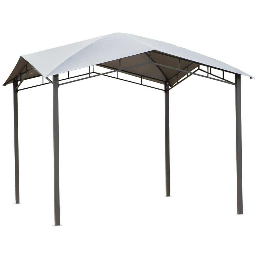 10' x 10' Grey Steel Frame Outdoor Patio Gazebo Canopy