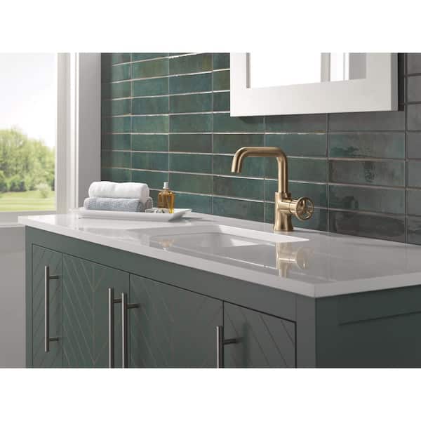 Delta Trinsic Single Handle Single Hole Bathroom Faucet with Drain