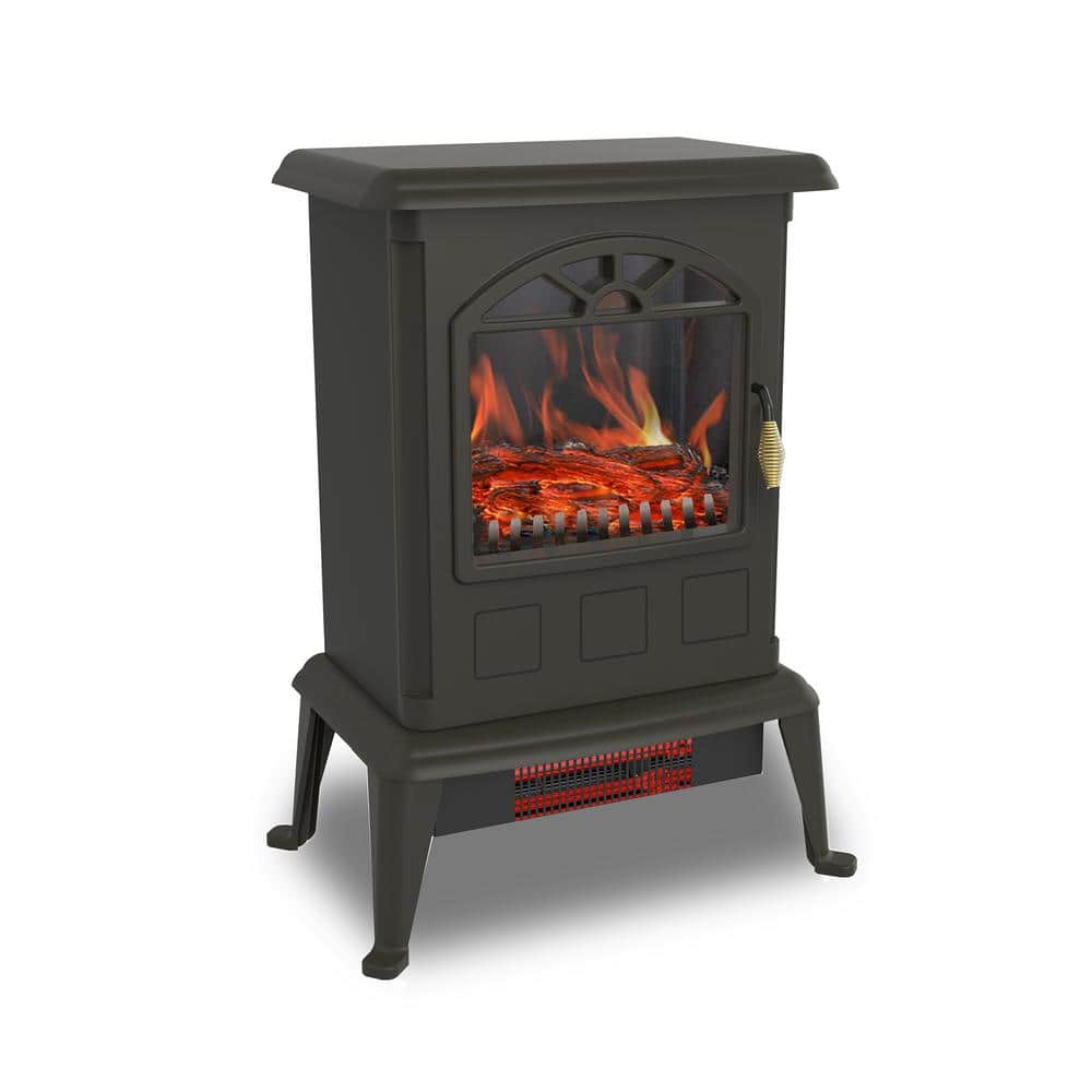 Lifesmart 1100-Watt Traditional Electric Infrared Heater Stove, Black