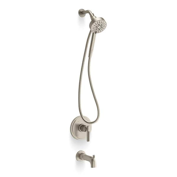 Torrington Single Handle 3-Spray Tub and Shower Faucet 1.75 GPM in. Vibrant Brushed Nickel (Valve Included)