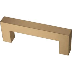 Modern Square Bar Pull 3 in. (76 mm.) Center-to-Center Champagne Bronze Drawer Pull