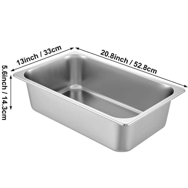 13.7 qt. Stainless Steel Hotel Pan 20.9 x 12.8 x 3.9 in. Roasting Pan with Lid Hotel Pans Full Size Deep (4-Pack)