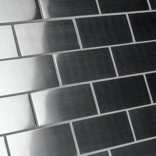 Over Porcelain Subway Wall Tile, Stainless Steel Subway Tile 3×6