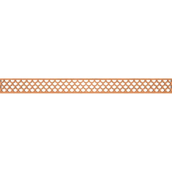 Ekena Millwork Hudson Fretwork 0.375 in. D x 46.375 in. W x 4 in. L Cherry Wood Panel Moulding