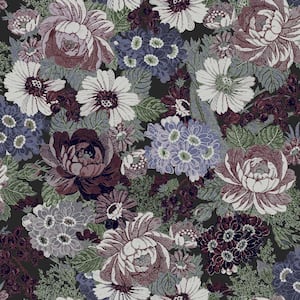 Honnington Peonies Blackberry Purple Removable Wallpaper Sample