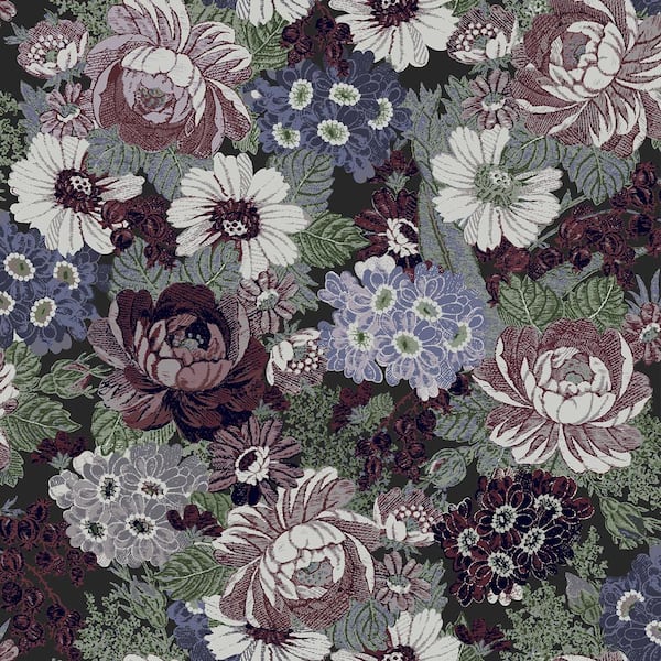Laura Ashley Honnington Peonies Blackberry Purple Removable Wallpaper Sample