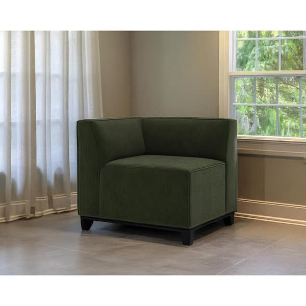 Nyhus Dockson Olive Corduroy Fabric Left Corner Occassional Chair