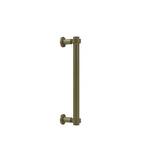 Contemporary 12 in. Back to Back Shower Door Pull in Antique Brass