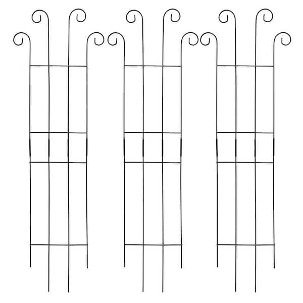 32 Inch Metal Wave Shape Trellis Black for Climbing Plants Indoor Outdoor Garden Houseplants Flowers Vine Ivy 4 Pack