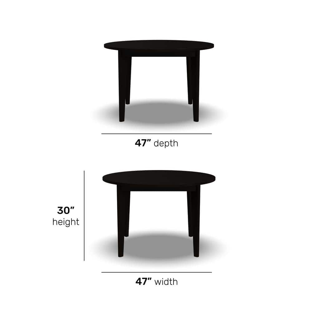 Brentwood Black Round Wood Dining Table for Four