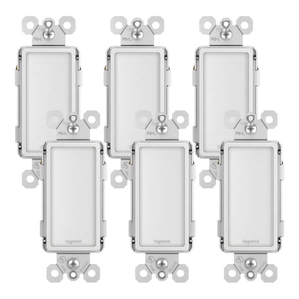 radiant 125-Volt Full Night Light Decorator Duplex Outlet, White (6 Pack)