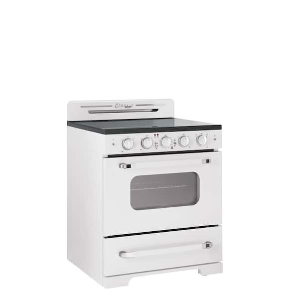 Unique Appliances Classic Retro 30 5 element Freestanding Electric Range  with Convection Oven in. Marshmallow White UGP-30CR EC W - The Home Depot