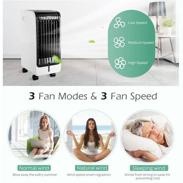  HOMCOM 40 Evaporative Air Cooler for Home Office, 3-In-1 Ice  Cooling Fan with Humidifier, Oscillating, 3 Modes, 3 Speeds, 8H Timer,  Remote, LED Display, White : Home & Kitchen