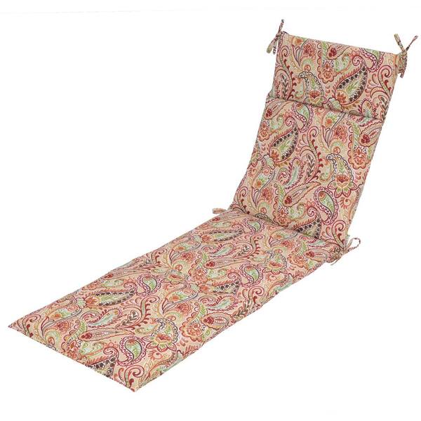 Unbranded Chili Paisley Outdoor Chaise Lounge Cushion